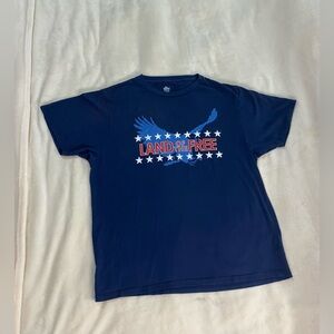 Men’s Way To Celebrate 4th of July Patriotic T-Shirt Blue "Land Of The Free” XL